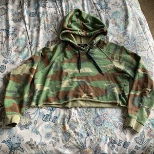 Camo Crop Sweater SMALL